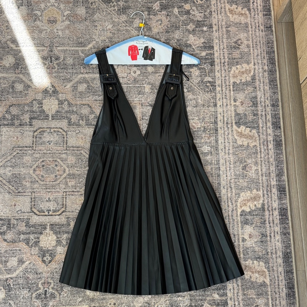 Zara Black Pleated Mini Dress